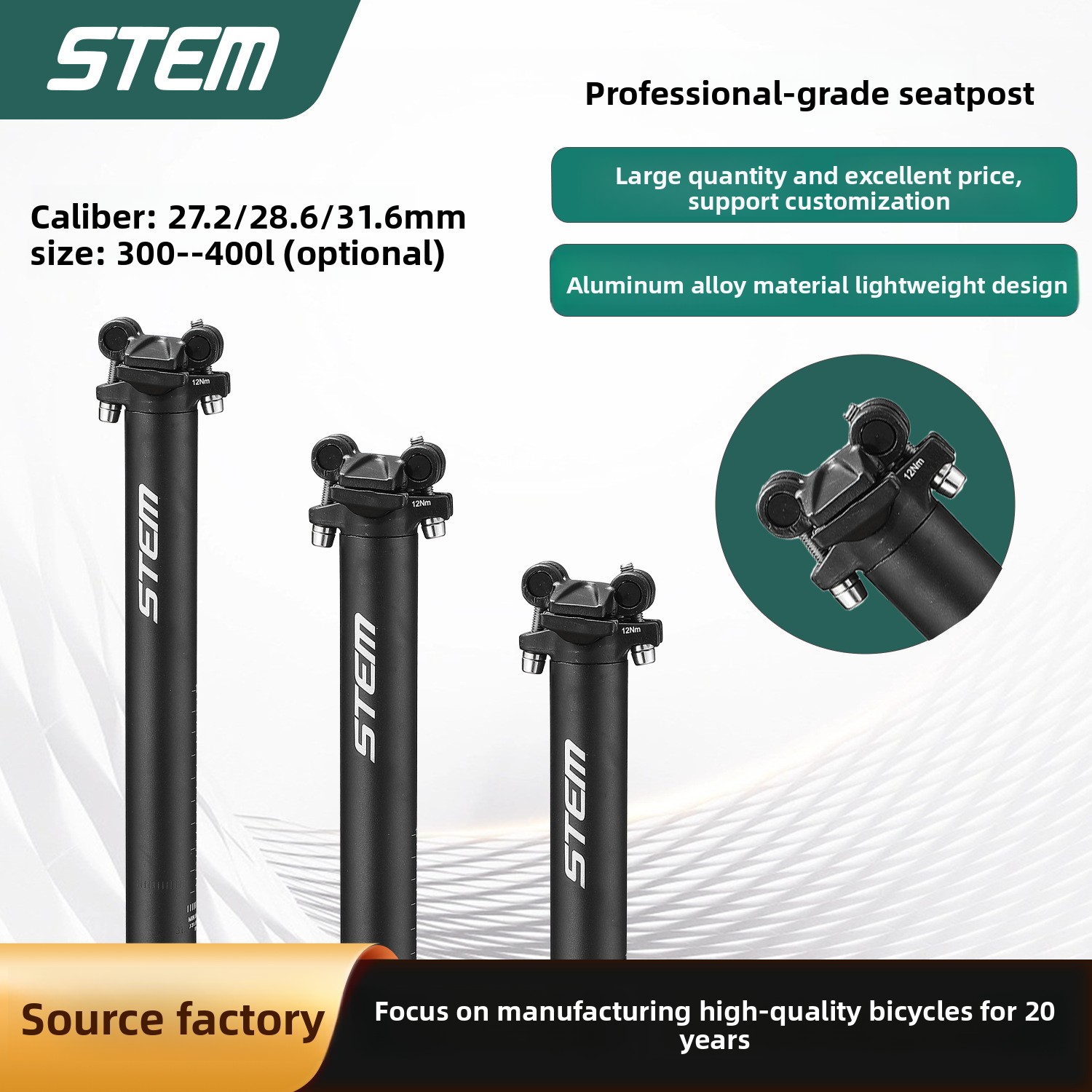 Stem Extender Tube - Suporte de Assento de Bicicleta de